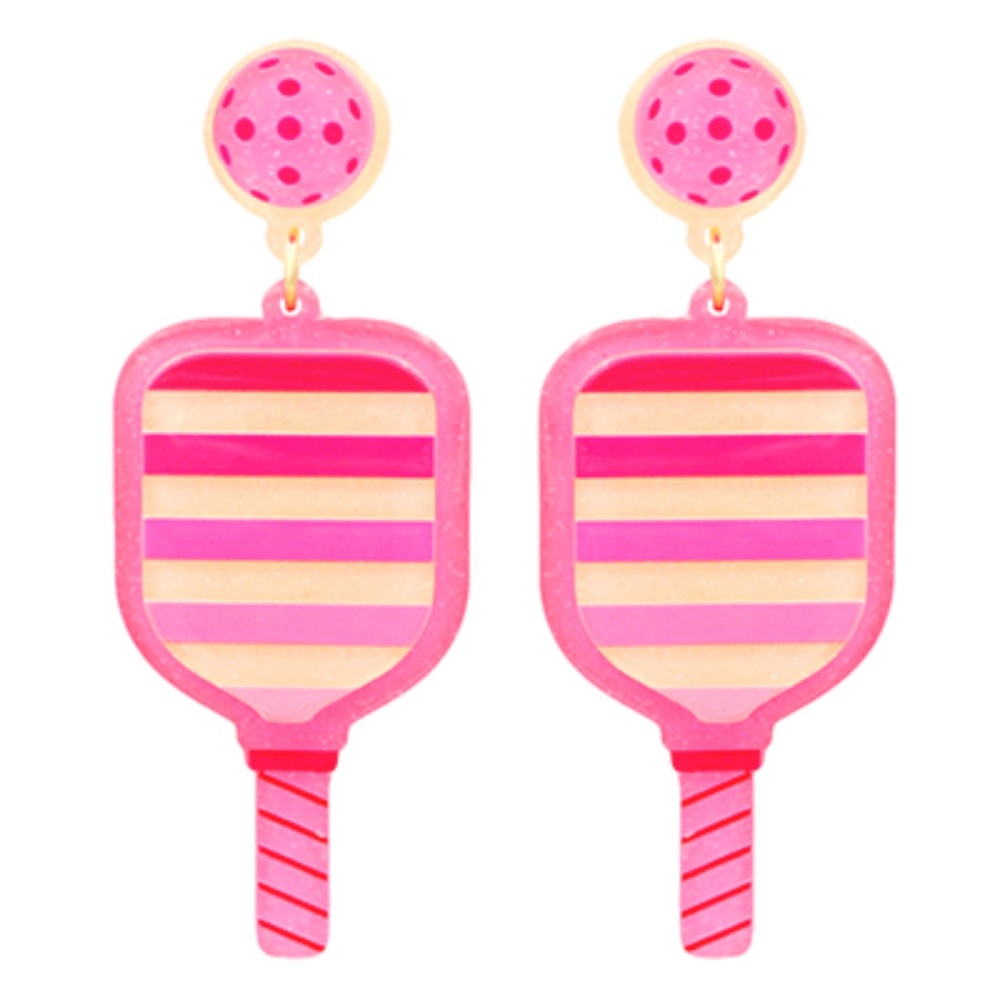 Stripe Pickleball Earrings